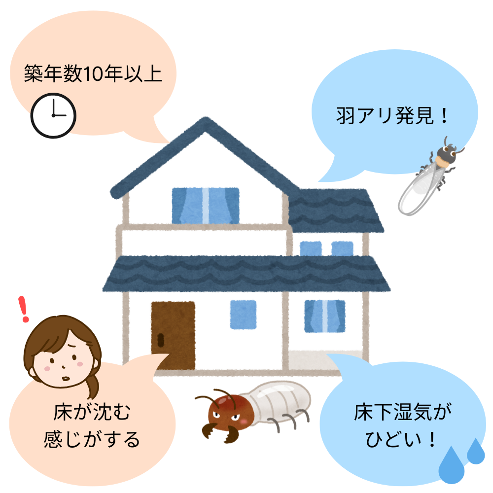 シロアリ被害が多い家の特徴